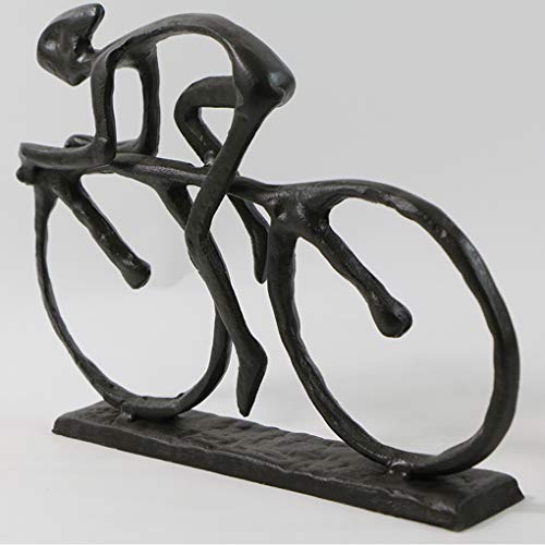 Bitopbi Cast Iron Art Sculpture Home Decoration Statue for The Bicycle Enthusiast Metal Figurine Art Home Décor for Runner Sportsman Cyclist Bicycle Enthusiast (4# Cyclist) - Image 2