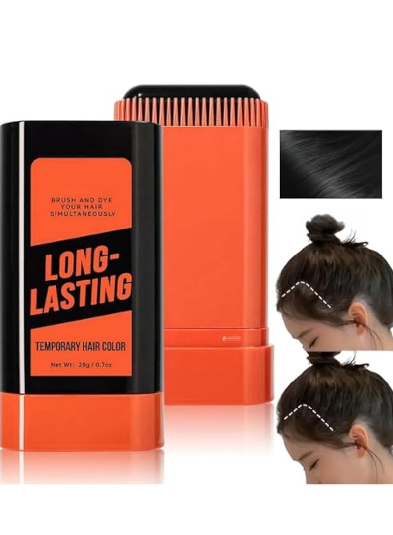 KASTWAVE Root Touch-Up Stick, Hairline Powder, Hair Shadow Powder, Root Coverage, Dark Hair Root Dye Shadow Cover, Quickly Cover Hairline Eyebrow & Beard Line, Root Dye Touch Up, Instantly Shadow Powder, Black - Image 1