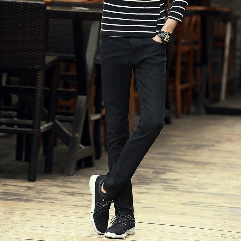 Generic High Quality Comfortable Simple Leg Pants Mens Pure Black Jeans Stretch Super Explosive Classic Jeans Mens Genuine Trendy 806