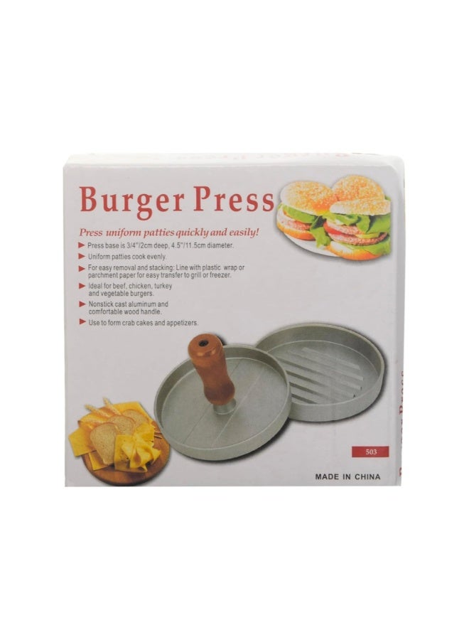 Burger Press Meat Poultry Silver/Brown 11inch - Image 2