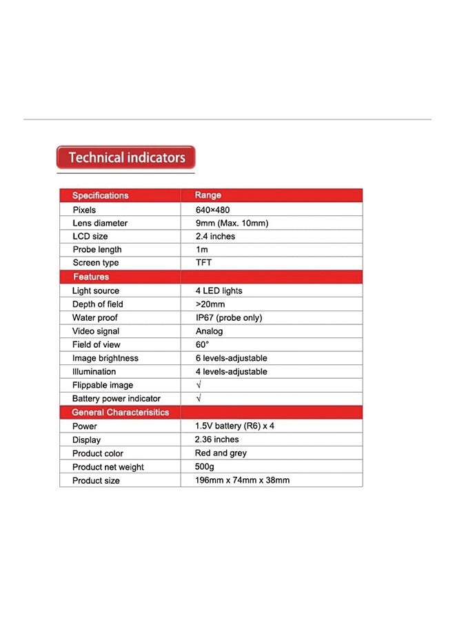 UNI-T UT665 Borescope, 640 × 480 Pixels, 2.4 LCD  - Image 5
