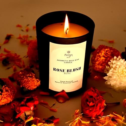 Floryn Decor Highly Scented Natural Beeswax Candles for Home Decor | Best Scented Candles for Home | Direct from Manufacturer, Burning Time- 40 Hours (Free Wooden LID), Scent- Rose - Image 2