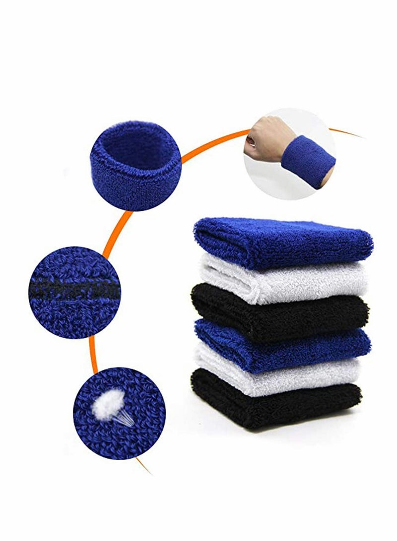 SYOSI Sweat Bands Men Women Wrist 6pcs Wristbands Sweatbands Absorbent for Gym Sports Tennis Running - Image 5