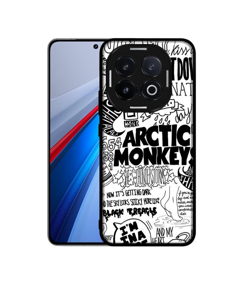 Casotec Arctic Monkeys Pattern Design Premium 2D Printed Metal Back Case Cover for iQOO 13 5G - Image 1