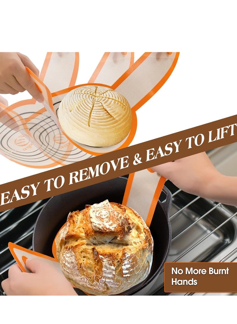 Furtey Banneton Proofing Basket Set - 10 Inch Oval & 9 Inch Round w/ Linen Liners | Sourdough Baking Kit Includes Bread Lame, Dough Scraper, Silicone Sling & Danish Whisk - Image 2