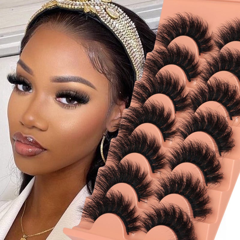Focipeysa Mink Lashes Full Volume False Eyelashes 18mm Dramatic Faux Mink Eyelashes Natural Look Cat Eye Volume Eye Lashes Multipack by Focipeysa - Image 1