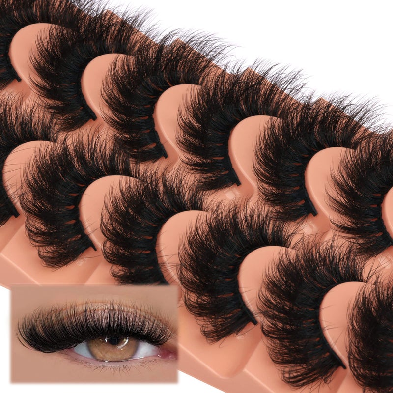 Focipeysa Mink Lashes Full Volume False Eyelashes 18mm Dramatic Faux Mink Eyelashes Natural Look Cat Eye Volume Eye Lashes Multipack by Focipeysa - Image 4