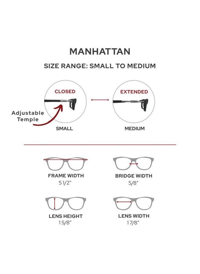 clic - Magnetic Reading Glasses Computer Readers Replaceable Lens Adjustable Temples Manhattan (Sm Tortoise 2.00 Magnification) - Image 1