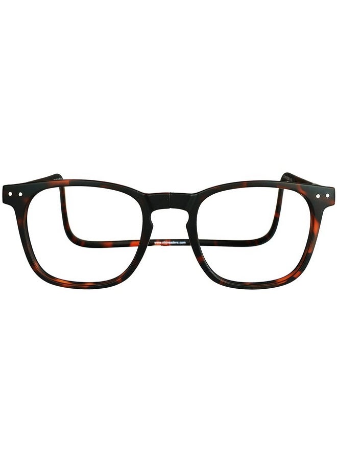 clic - Magnetic Reading Glasses Computer Readers Replaceable Lens Adjustable Temples Manhattan (Sm Tortoise 2.00 Magnification) - Image 1
