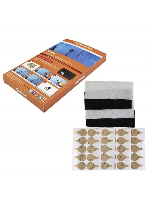 Canfon Undercover with 40 Stickies and 40 Fabric Discs for Hiding Lavalier Microphones and Reduce Wind Noise, 20 of Each Black/White