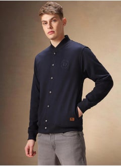 Dennis Lingo Men's Navy Polyester Blend Solid Regular Fit Sweatshirt  - Image 2