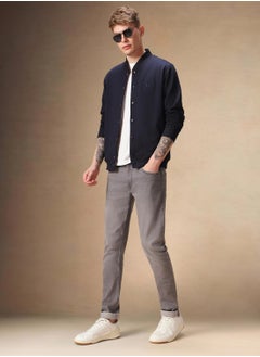 Dennis Lingo Men's Navy Polyester Blend Solid Regular Fit Sweatshirt  - Image 5