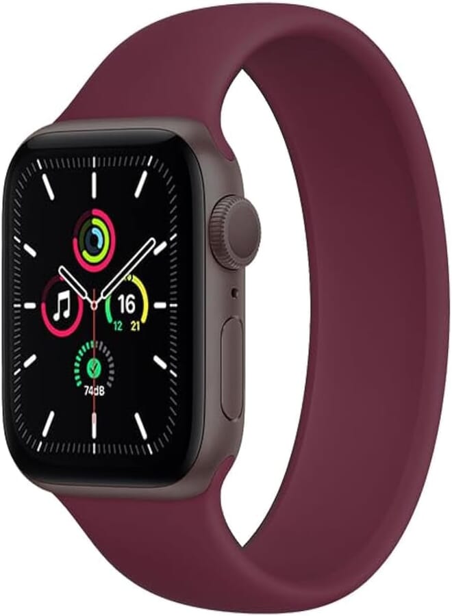 IZONE Silicone Loop Strap Band for Apple Watch Series 2,3,4,5,6,7,SE,8,Ultra (42mm/44mm/45mm/49mm, Wine)