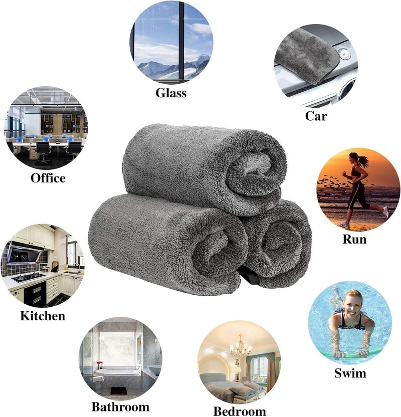 Auto Hub Microfiber Car Cleaning Cloth and Wash Mitt Kit - Includes Super Soft 600 GSM Extra Large (40x60 CM) Microfiber Cloth for Car and Dual Sided Chenille Microfiber Wash Mitt 1700 GSM - Image 5