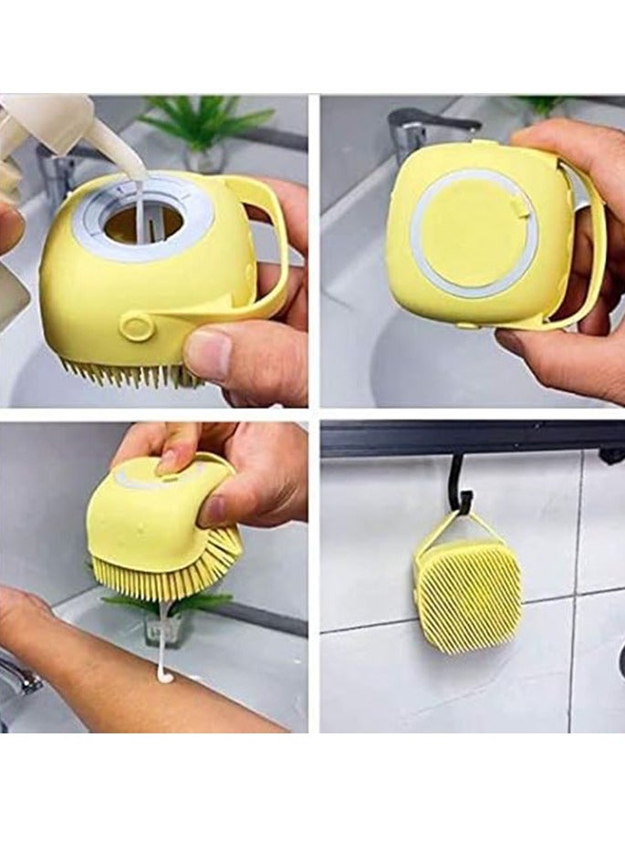 عربست فرشاة استحمام للكلاب من السيليكون، فرشاة تدليك ناعمة للقطط، موزع شامبو لفرشاة تدليك الحيوانات الأليفة - Image 4