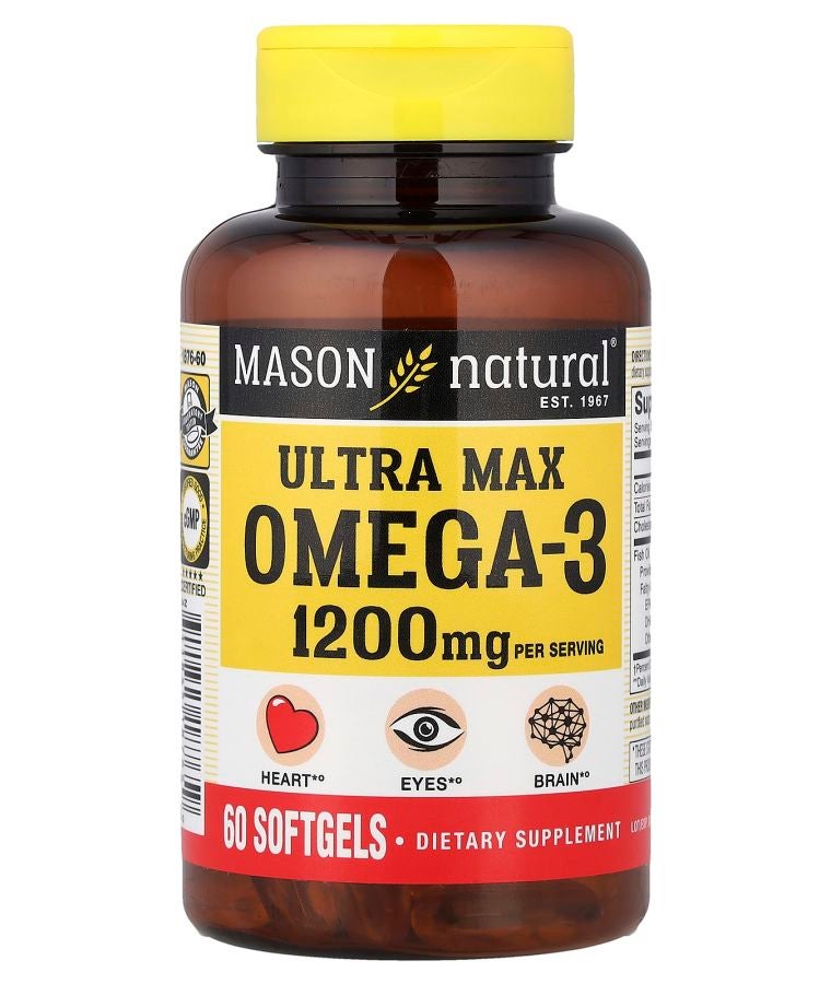 Mason Natural Ultra Max Omega-3 60 Softgels (600 mg per Softgel)