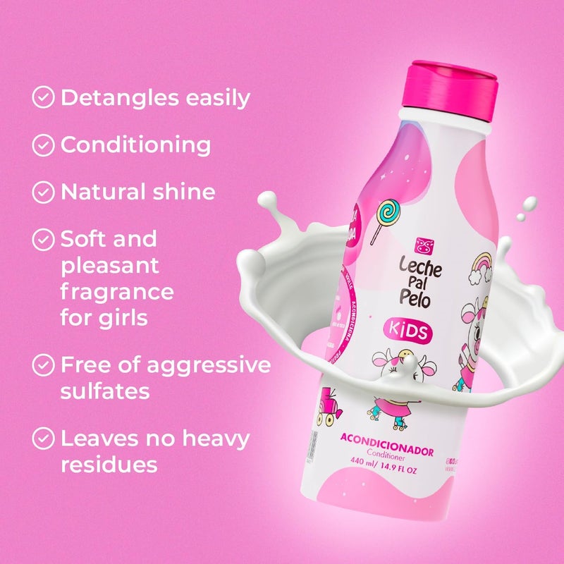 Leche Pal Pelo Kids Conditioner  Gentle Detangling Moisturizing & Hydrating Conditioner with Vitamin E and Oils for Kids Hair Strengthens & Helps Prevent Breakage ParabenFree 149 fl oz - Image 3