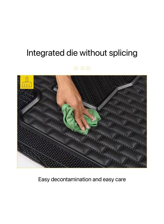 Generic Universal Car Floor Mats Black, Rubber Floor Mats for Cars and SUVs,Waterproof Anti-slip Easy to Clean,5 Pieces/Set  - Image 2