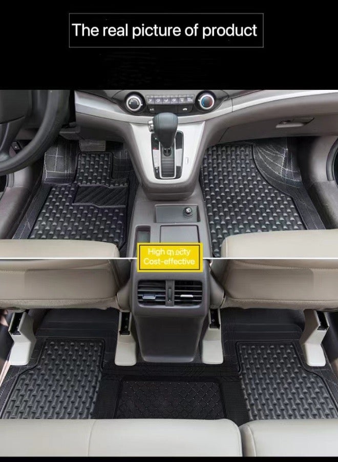 Generic Universal Car Floor Mats Black, Rubber Floor Mats for Cars and SUVs,Waterproof Anti-slip Easy to Clean,5 Pieces/Set  - Image 1