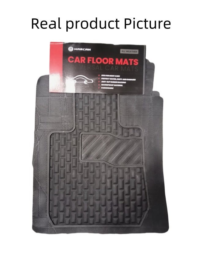 Generic Universal Car Floor Mats Black, Rubber Floor Mats for Cars and SUVs,Waterproof Anti-slip Easy to Clean,5 Pieces/Set  - Image 5