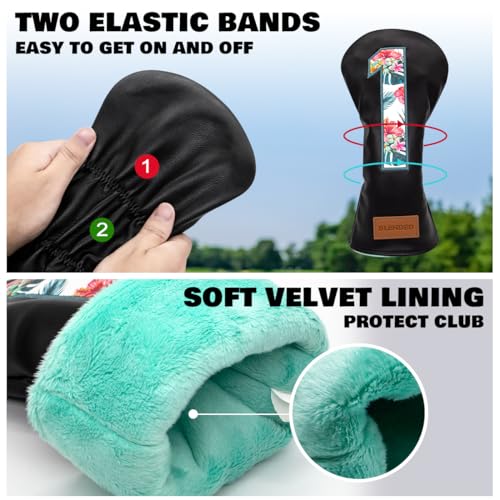 BAIRBRE Golf Club Covers Black Putter Cover Driver Covers Fairway Wood Headcover Hybrid Covers 3 Wood Headcovers Leather Mallte Putter Cover Golf Headcover for All Brand - Image 5