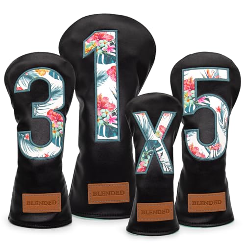 BAIRBRE Golf Club Covers Black Putter Cover Driver Covers Fairway Wood Headcover Hybrid Covers 3 Wood Headcovers Leather Mallte Putter Cover Golf Headcover for All Brand - Image 1