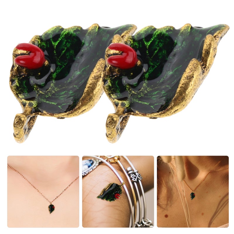 10pcs Leaf Charm For Bracelet Jewelry Making Leaf Alloy Leaf Charm For Diy Jewelry Diy Alloy Ladybug Leaf Pendant Charm - Image 1