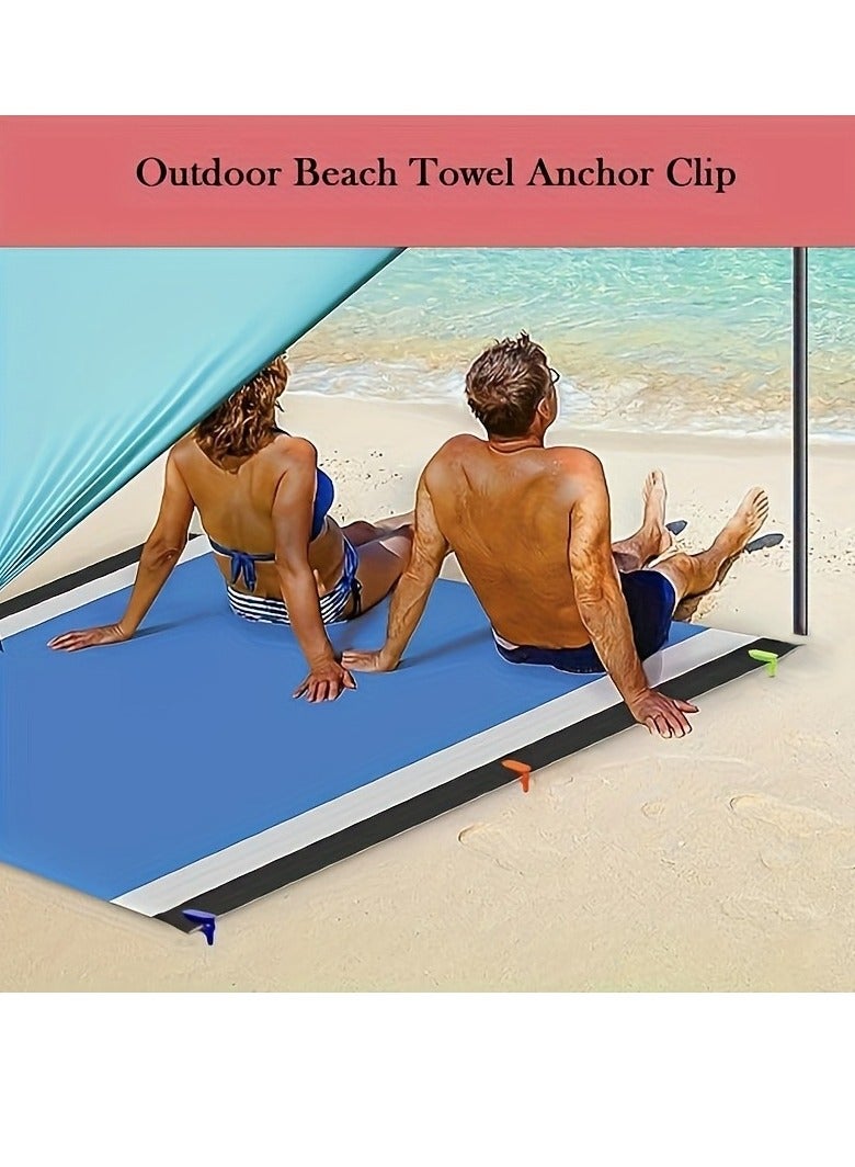 Outdoor Anchor Stakes, Beach Towel/Picnic Mat Anchor Clips Stakes, Pack of 4 (Orange)  - Image 3