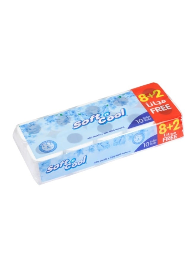 Toilet Rolls, 2 Ply 400 Sheets - 8+2 Rolls, UAE