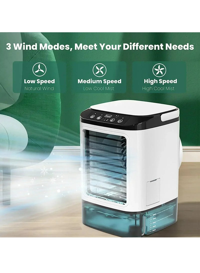 Joshberg Portable Air Conditioners, Dual Spray Ultrasonic Atomization 3-Speed Mute Air Cooler Night Light Electric Fan for Home - Image 2