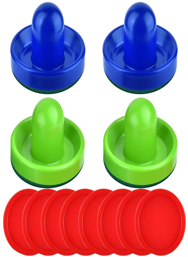 Coopay Air Hockey Pushers and Pucks, Air Hockey Paddles, Goal Handles Paddles Replacement Accessories for Game Tables (4 Striker, 8 Red Puck Pack)