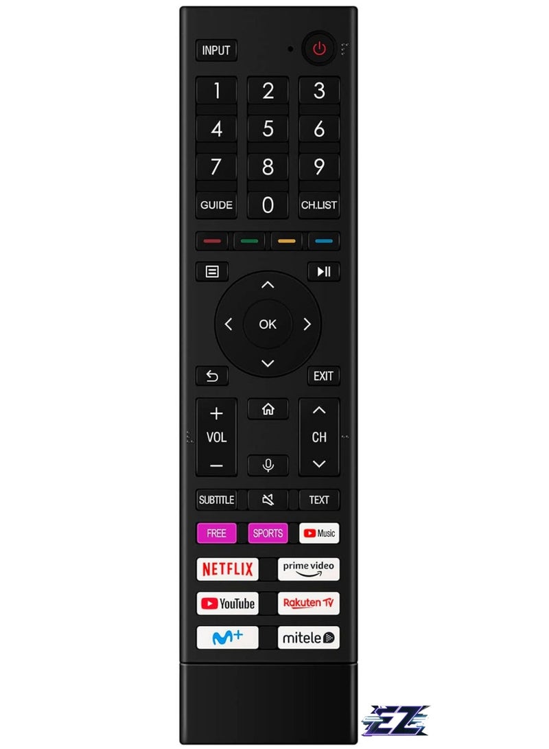ELTRAZONE Remote Control ERF3D80H Replacement for Hisense HDR 4K UHD Smart TV 32A4HD1 50A61GTUK 50A6GTUK 55A6GTUK 75A6GTUK 55A6GTUK 55A6BGTUK 58A62GD1 50A6GE 65A6GE 70A6GE 75A6GE 555A6GE A6GE 55 A6H with battery - Image 2