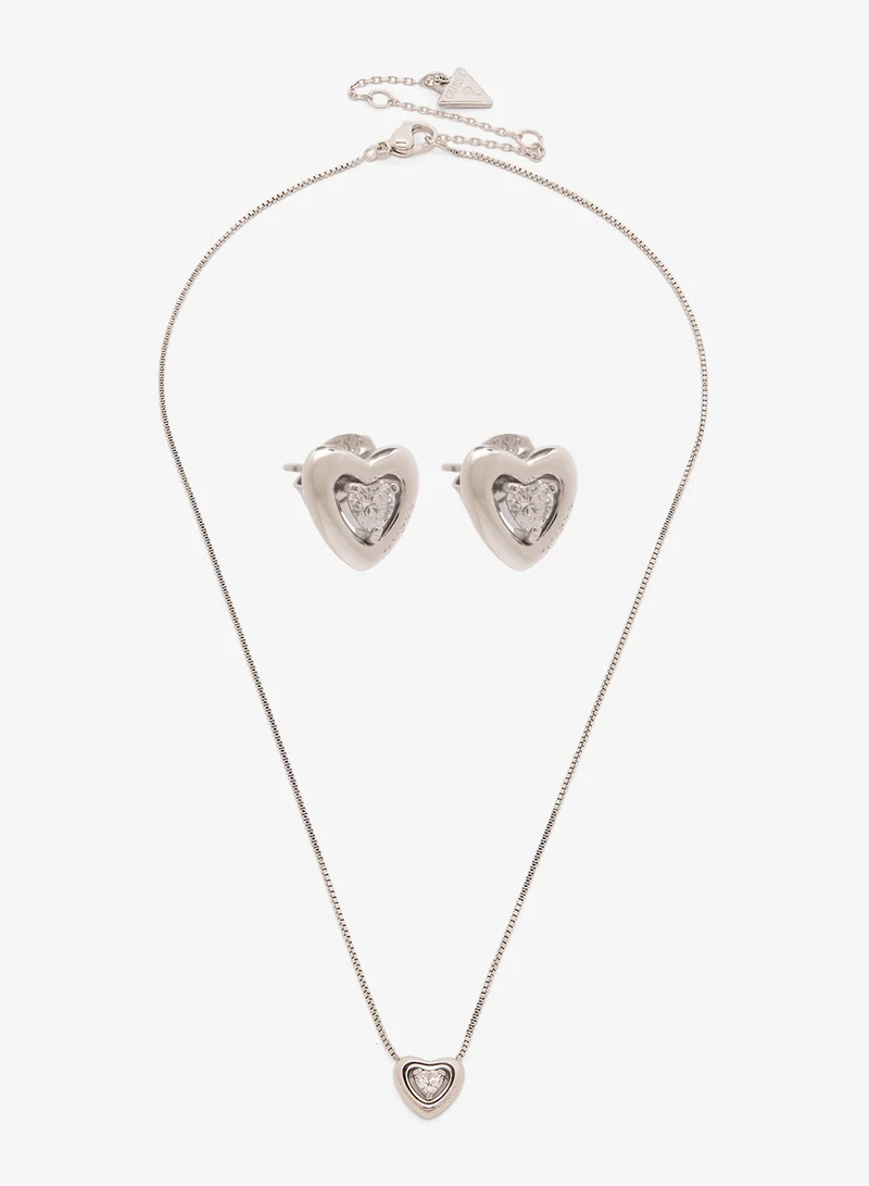 جس قلادة وقلب مرصع بالكريستال