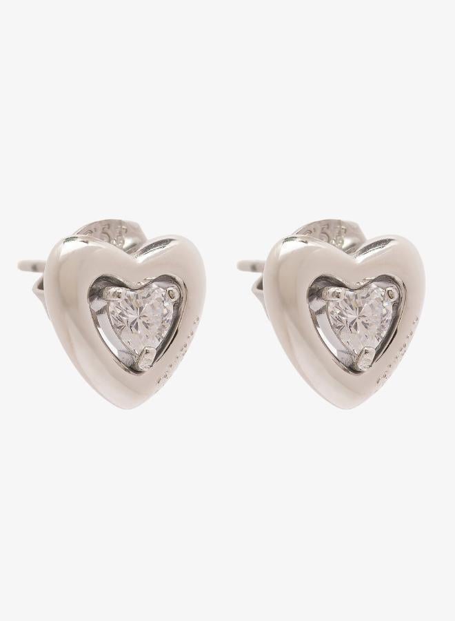 GUESS Crystal Heart Necklace And  Studs - Image 2