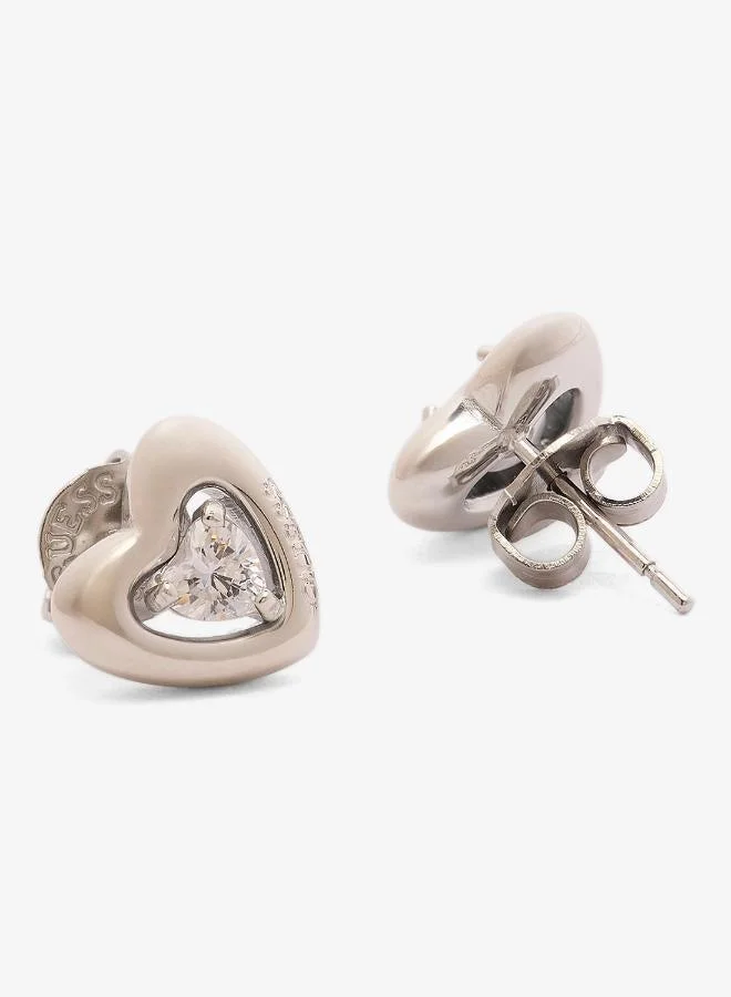 GUESS  Crystal Heart Necklace And  Studs for Women | Best Price UAE