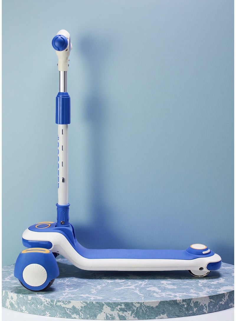 3-8 Years Kids Scooter with Foldable Frame, Adjustable Handlebar, LED PU Wheels, Rear Brake - Image 1