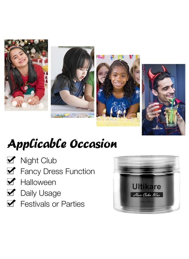 Ultikare Temporary Hair Color for Kids black, Ultikare Hair Dye Natural Styling Wax Color Instant Mud Cream Gel 3.4 Fl Oz Girl Gifts, Party, Cosplay DIY, Children's Day  - Image 4