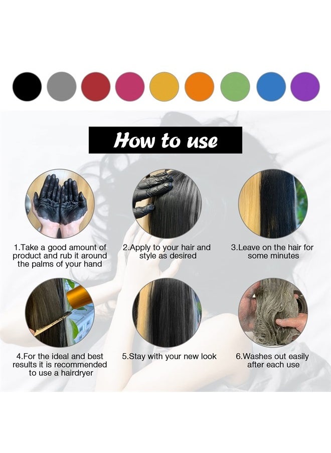 Ultikare Temporary Hair Color for Kids black, Ultikare Hair Dye Natural Styling Wax Color Instant Mud Cream Gel 3.4 Fl Oz Girl Gifts, Party, Cosplay DIY, Children's Day  - Image 3