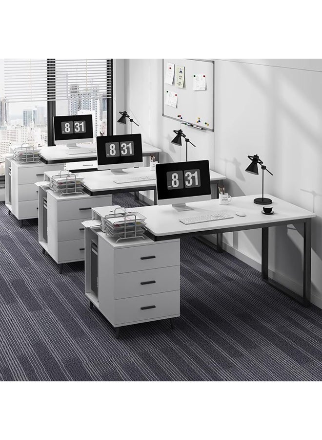 Computer Desk, PC Table, 120 * 60cm Wooden Desk with Stretchable Side Drawer Cabinet for Working Study Writing and Reading, Large Office Desk for Home Office Living Room and Bedroom, YN064 (Black) - Image 3