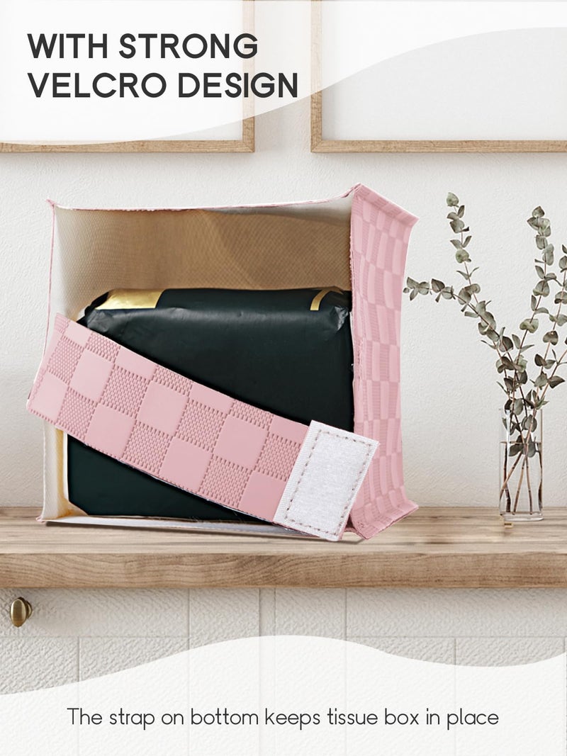 TOGETRUE Tissue Box Cover  Tissue Box Holder Square  Tissue Holders Decorative Organizer For Home Decor  Tabletop And Car  5""X5""X5"" (Pink) - Image 2