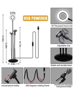Generic 3 in 1 Professional Live Broadcasting Kit with Mini USB Ring Mic Stand and Mobile Phone Webcam Stand Premium Stand for Makeup Video Shooting, Live Video Calling and More  - Image 2