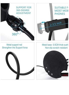 Generic 3 in 1 Professional Live Broadcasting Kit with Mini USB Ring Mic Stand and Mobile Phone Webcam Stand Premium Stand for Makeup Video Shooting, Live Video Calling and More  - Image 3