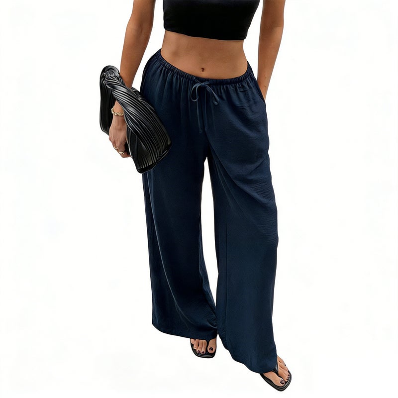 Women's Casual Wide Leg Pants with Pockets - Image 5