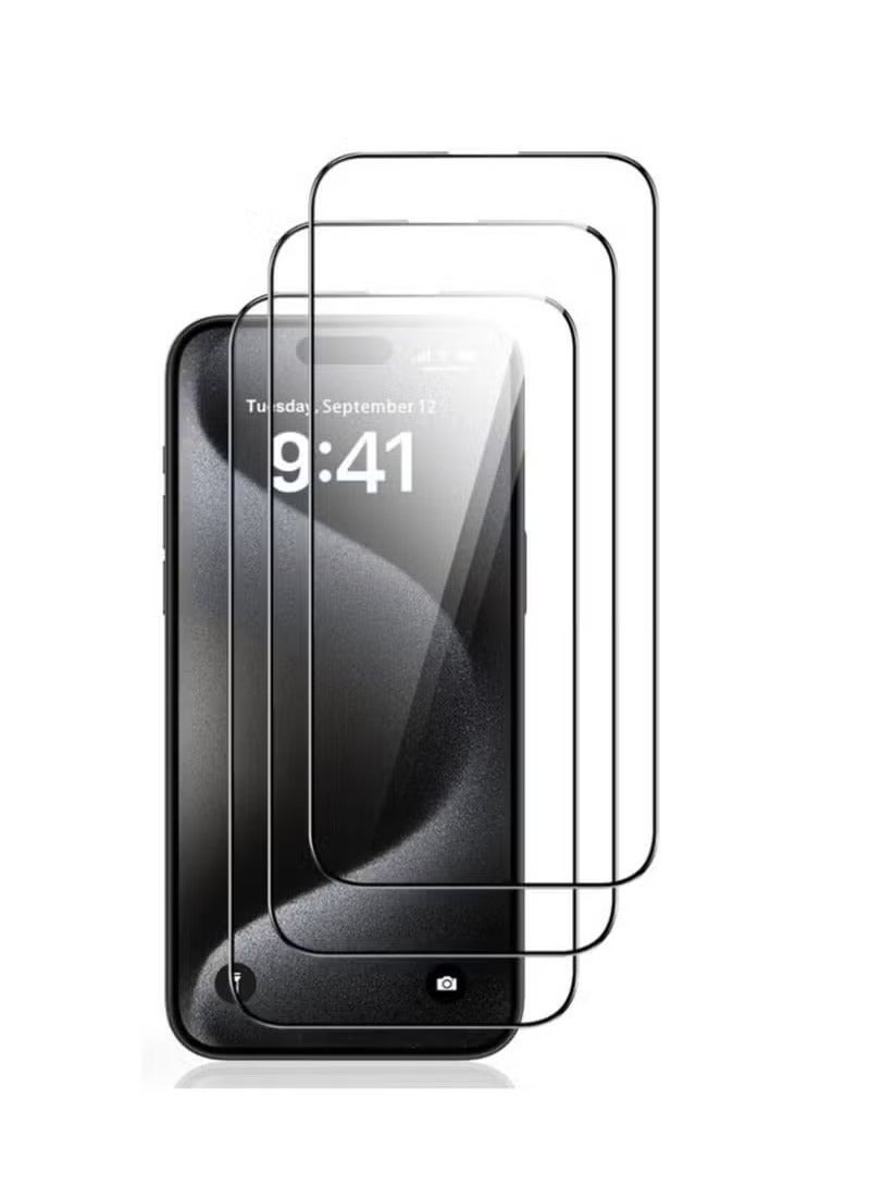 TIGER iPhone 15 Tempered Glass Screen Protector 3-Pack – Full-Coverage Clear Glass Film with Anti-Spy Privacy Filter, Scratch Resistant, Bubble-Free Installation, Edge-to-Edge HD Clarity, Durable Anti-Scratch Tempered Glass for iPhone 15 (6.1 Inch) – Clear - Image 3