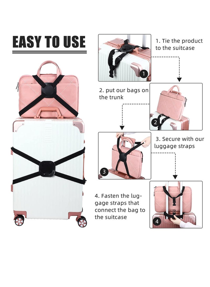 Luggage Straps Bag Bungees Luggage Straps Suitcase Adjustable Belt Bag Bungees for Add a Bag Easy to Travel Suitcase Elastic Strap Belt with Buckles for Men Women Travel Carry Accessories 2 Pieces - Image 4