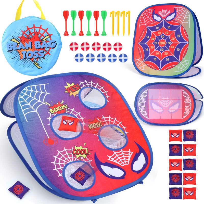 Aooess Bean Bag Toss Game for Kids Cornhole for Kids Outdoor Toys for Kids Ages 48 Tic Tac Toe Bean Bag Toss Toddler Toys Yard Games Birthday Gift for Girls 3 4 5 6 7 8 Year Old - Image 2