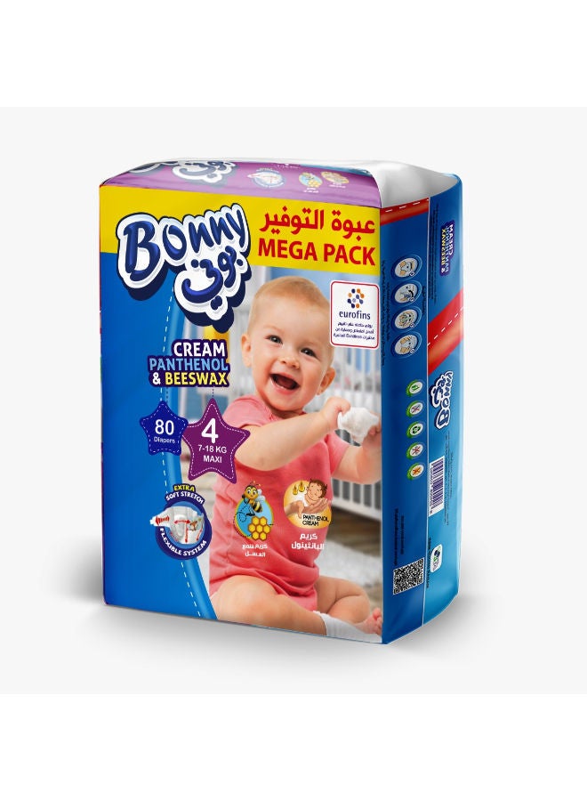 سعر ومواصفات بوني حفاضات ميجا كبير مقاس 4 ( 80 ق ) (Z6597D19C4DFDB833475BZ) على Noon EG