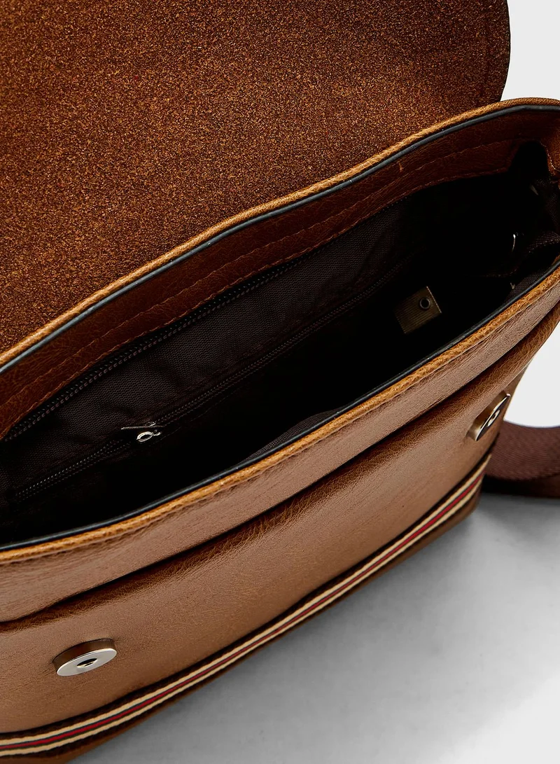 Robert Wood Cross Body Webbing Detail Daily Messenger