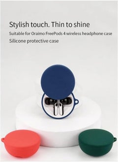 Generic Silicon Case for Oraimo Freepods 4, AirPods Cover Protective Case with Hook Headphones Silicon Case (LED Visible) (Supports Wireless Charging) for Oraimo Freepods 4 - Green  - Image 2