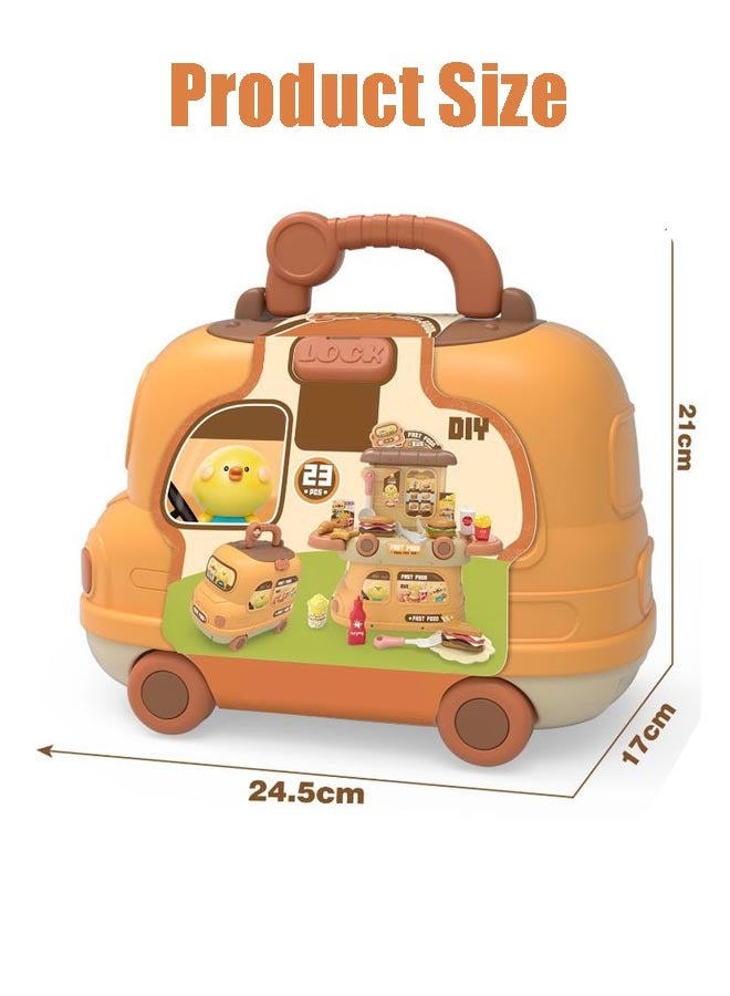 إيزي سو لعبة مطبخ للأطفال قابلة للتشوه 2 في 1، محمولة وخفيفة الوزن ومدمجة بتصميم فريد ومفصل، مجموعة ألعاب مطبخ تظاهرية، مجموعة ألعاب طبخ المطبخ، مجموعة ألعاب لعب الأدوار في المطبخ، أفضل الهدايا للأولاد والبنات - Image 2